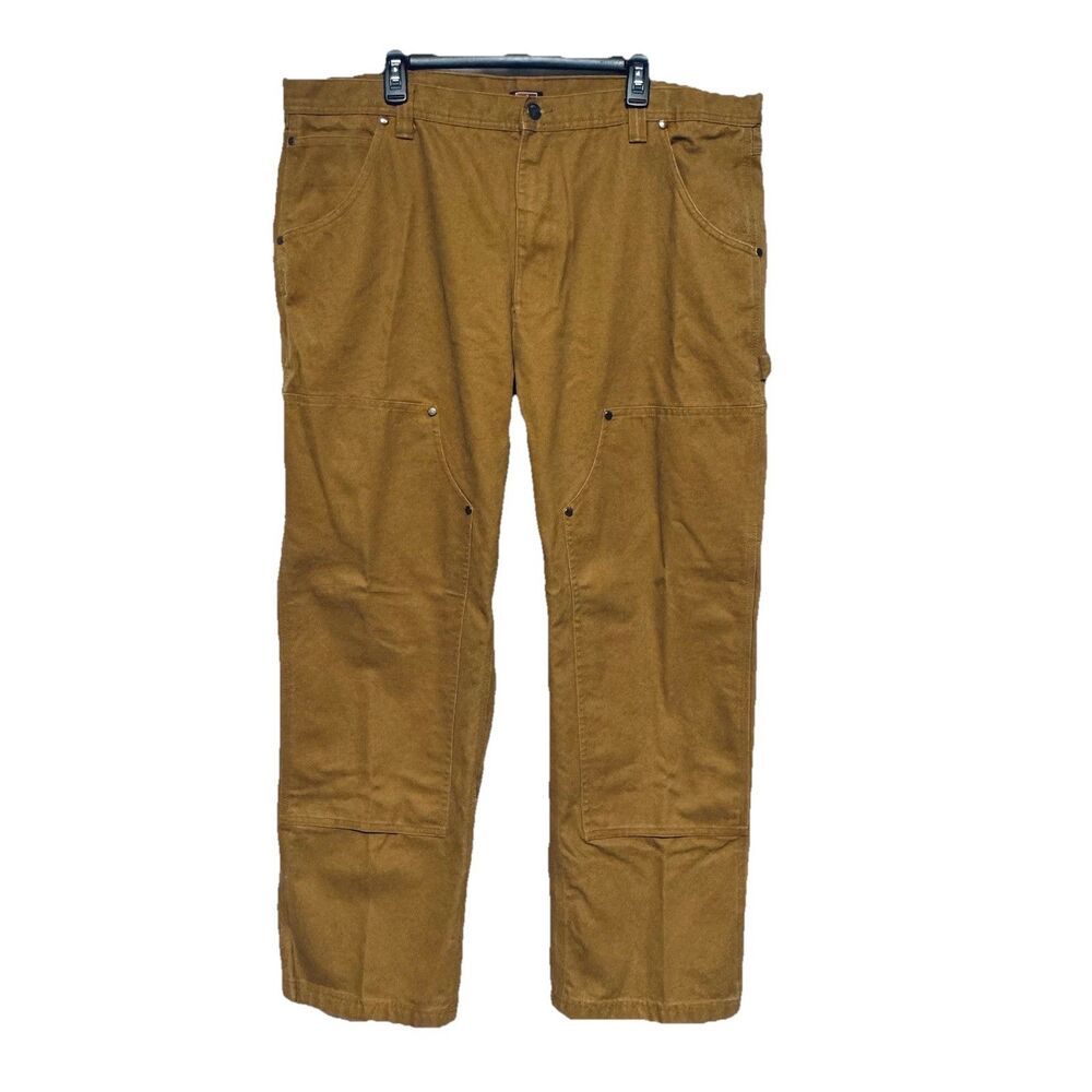 Craftsman Pants Cargo Carpenter Work Tan Size 42x32 Flat Front